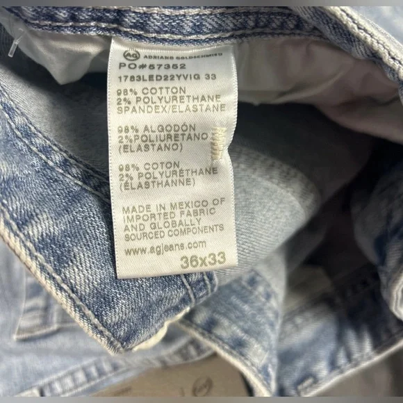 AG Adriano Goldschmied Jeans Tellis Modern Slim 36 x 33 22 Years Viga Blue